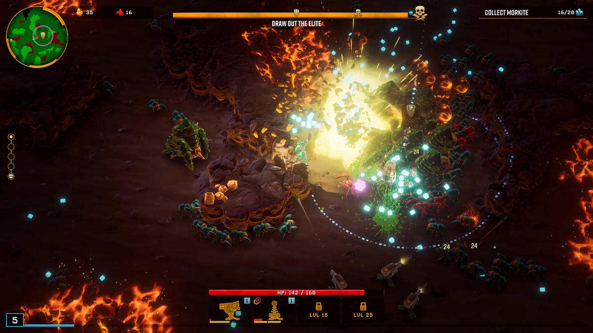 A dwarf baits an exploder bug in Deep Rock Galactic: Survivor