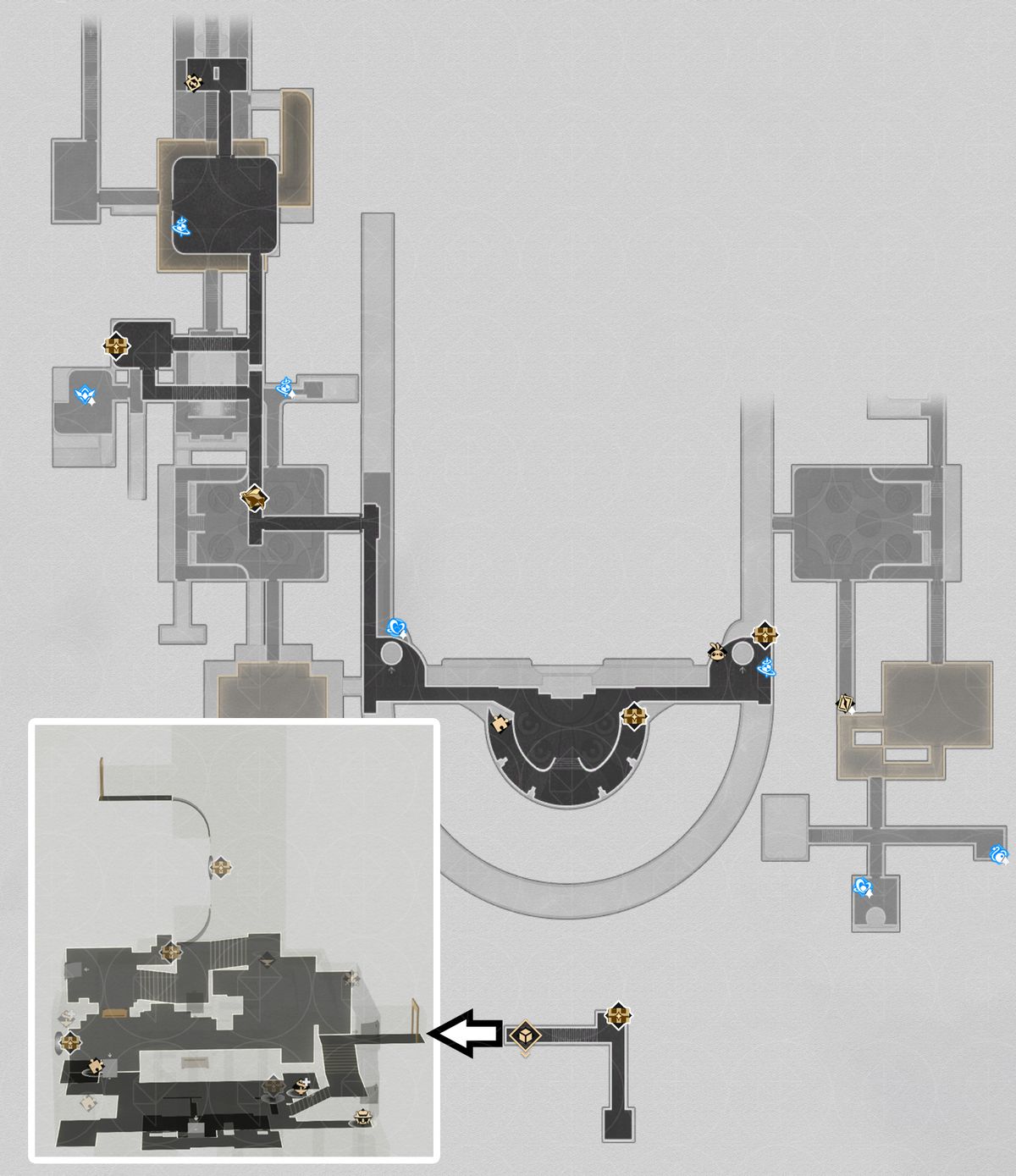 A map of The Reverie (Dreamscape)’s first floor in Honkai: Star Rail