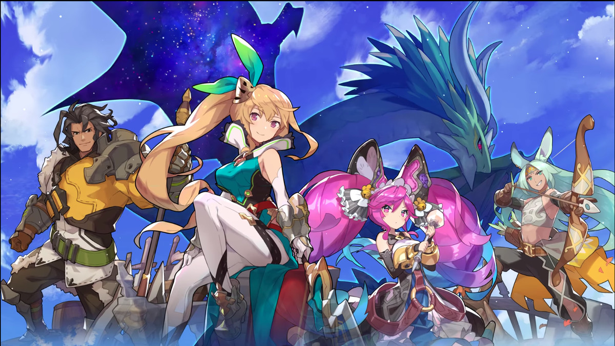 A colorful lineup of characters from Dragalia Lost