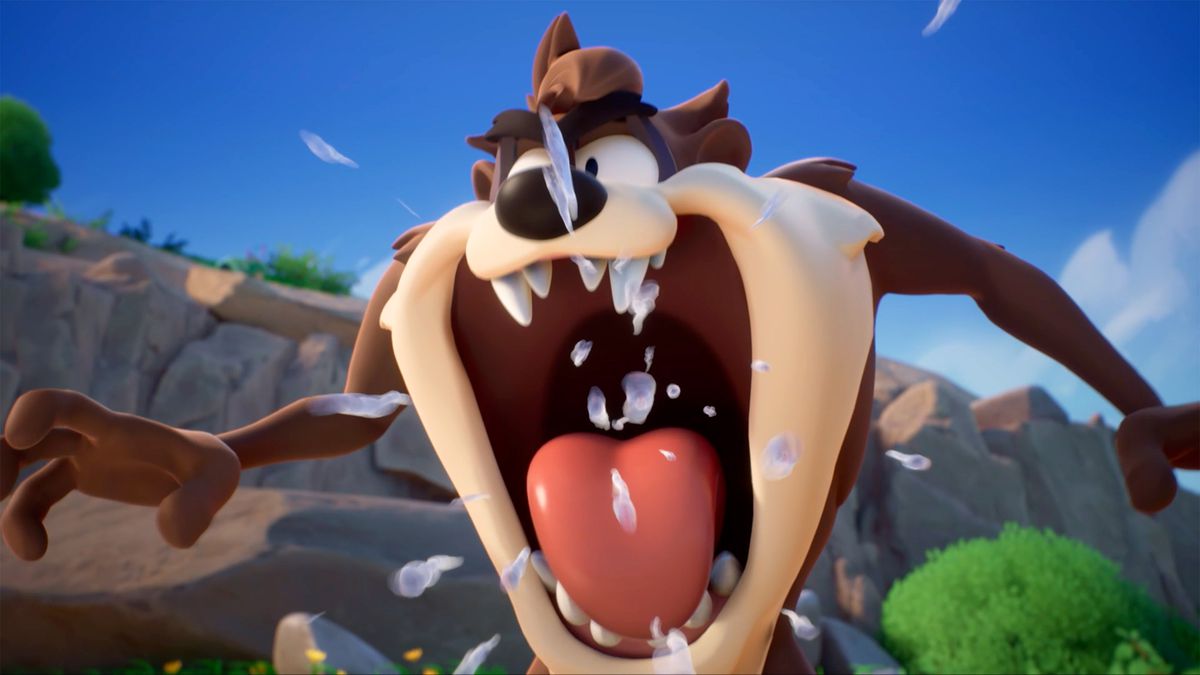 Taz, the Tasmanian Devil, slobbers uncontrollably in an animated trailer for MultiVersus