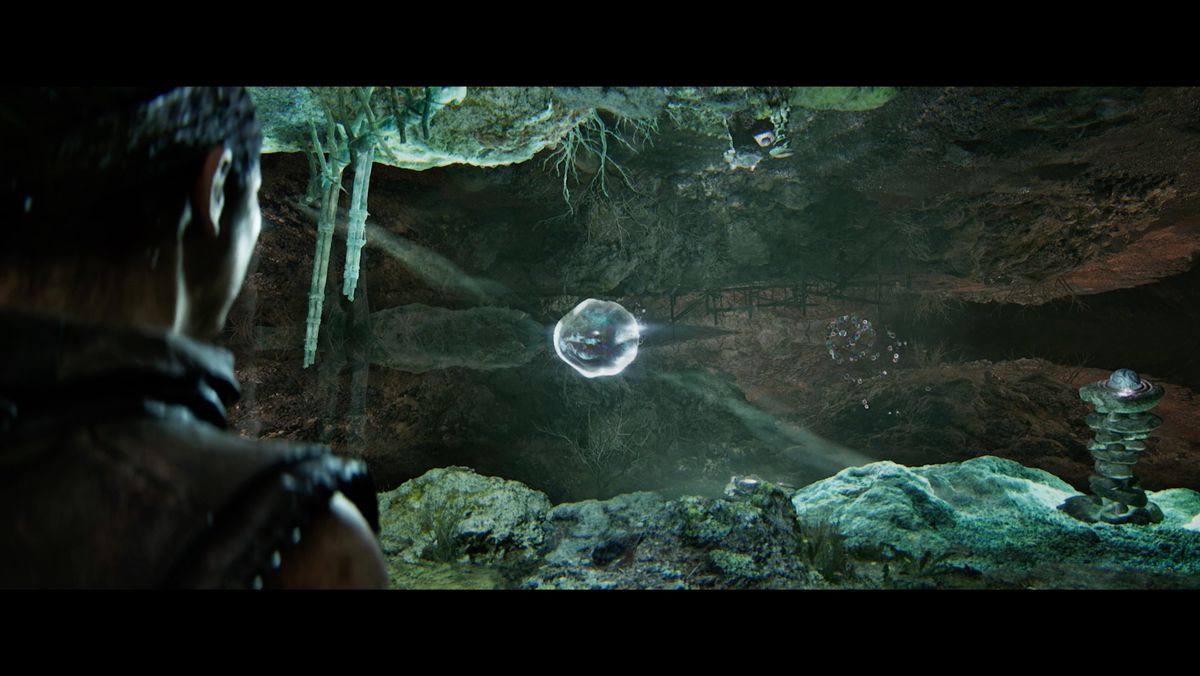 Hellblade 2 flipping the path again to claim the third stone ball during the second hiddenfolk puzzle