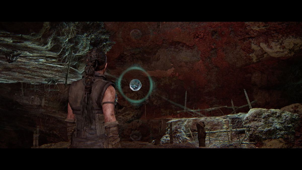 Hellblade 2 flipping the path to the third stone ball in the third hiddenfolk puzzle