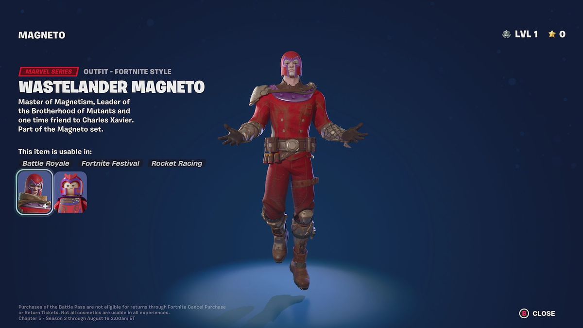 Magneto&nbsp;in Fortnite Chapter 5 Season 3’s battle pass