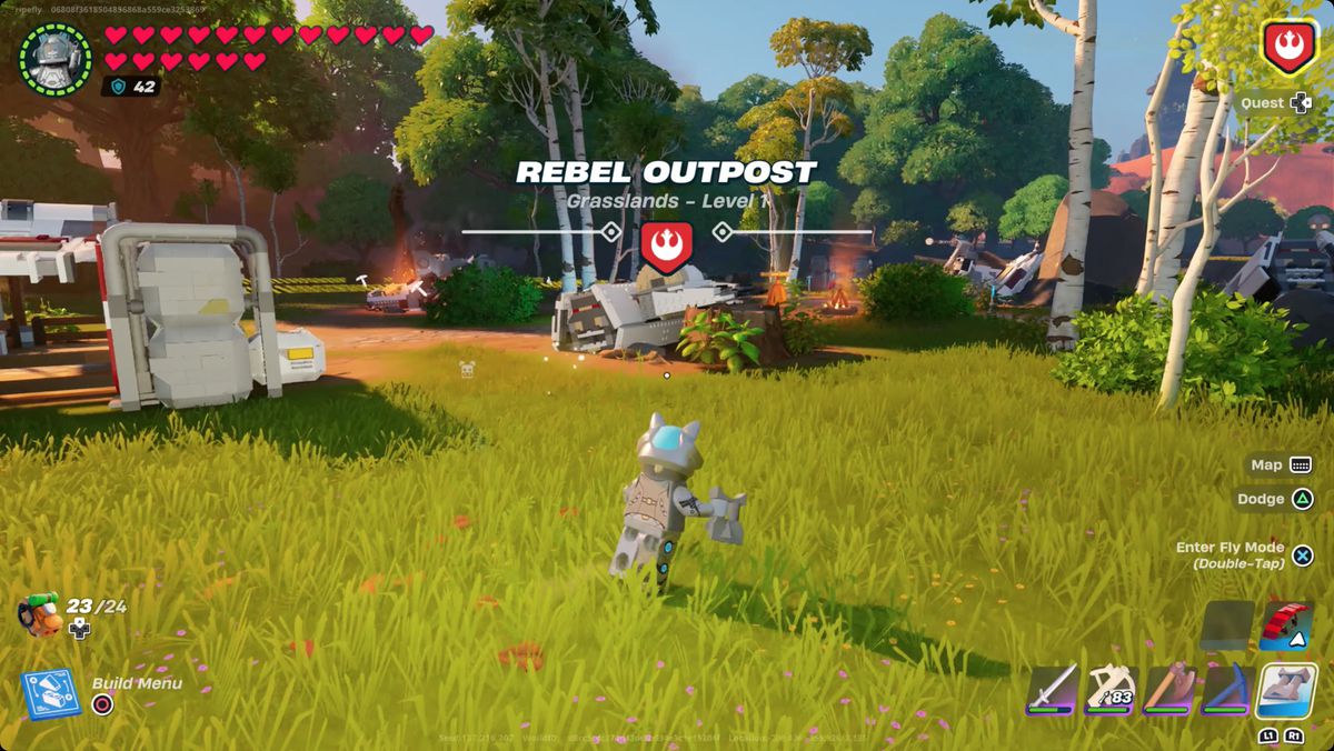 Lego Fortnite player entering the Star Wars Rebel Outpost