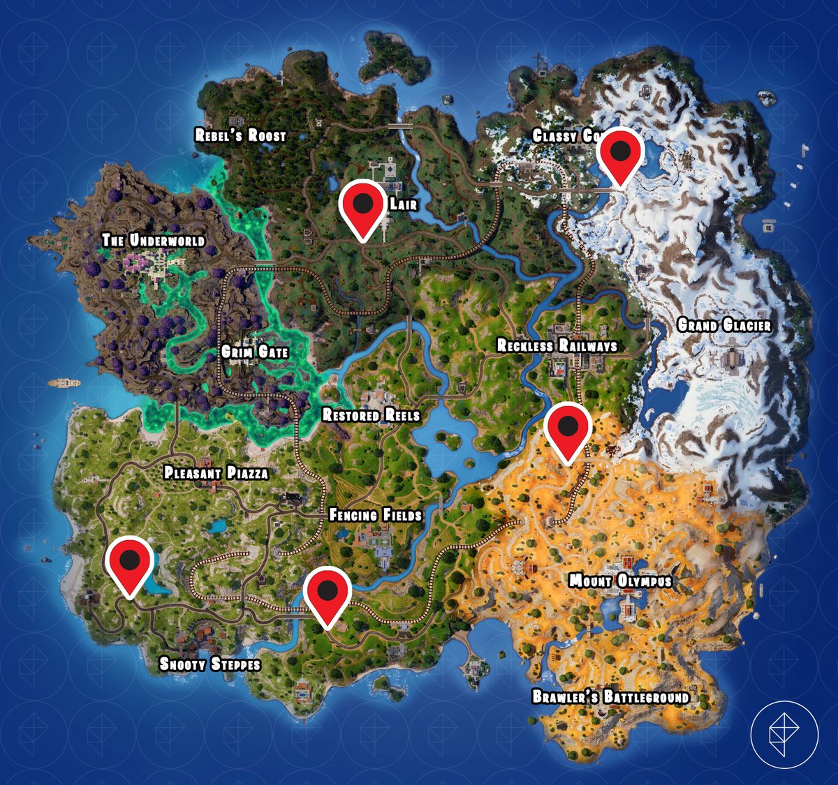 A Imperial Roadblock locations map.