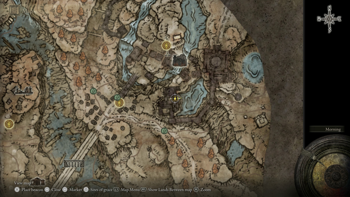 A map showing the location of a boss in Elden Ring: Shadow of the Erdtree