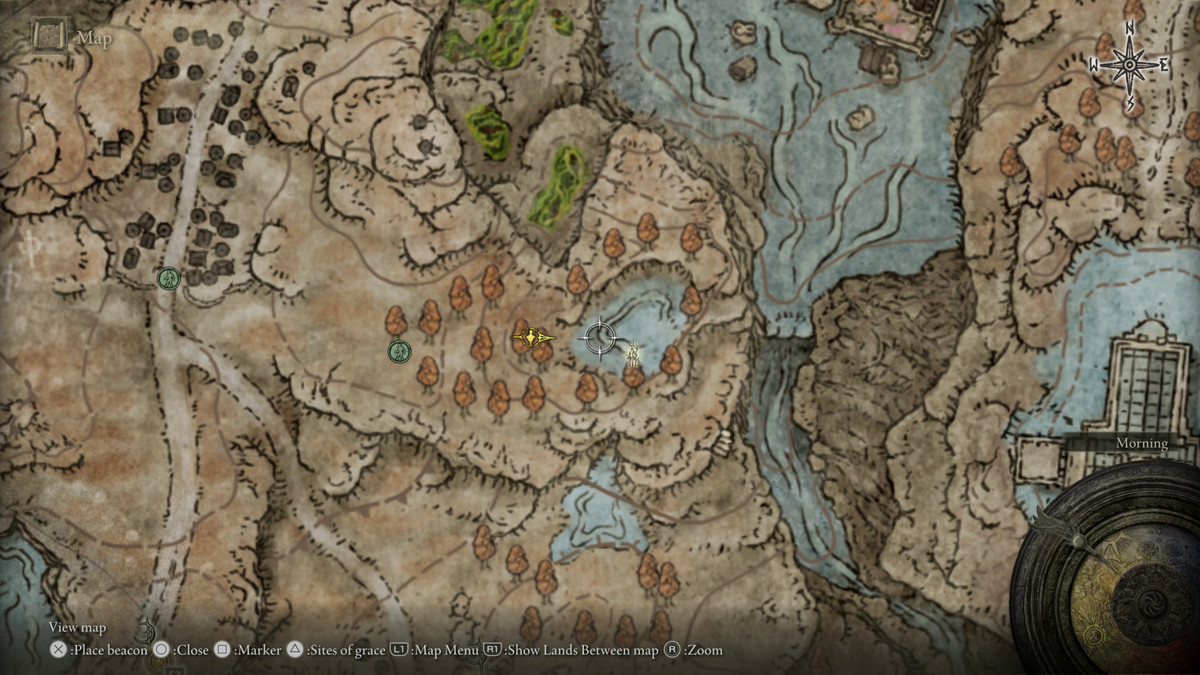 A map showing the location of a boss in Elden Ring: Shadow of the Erdtree