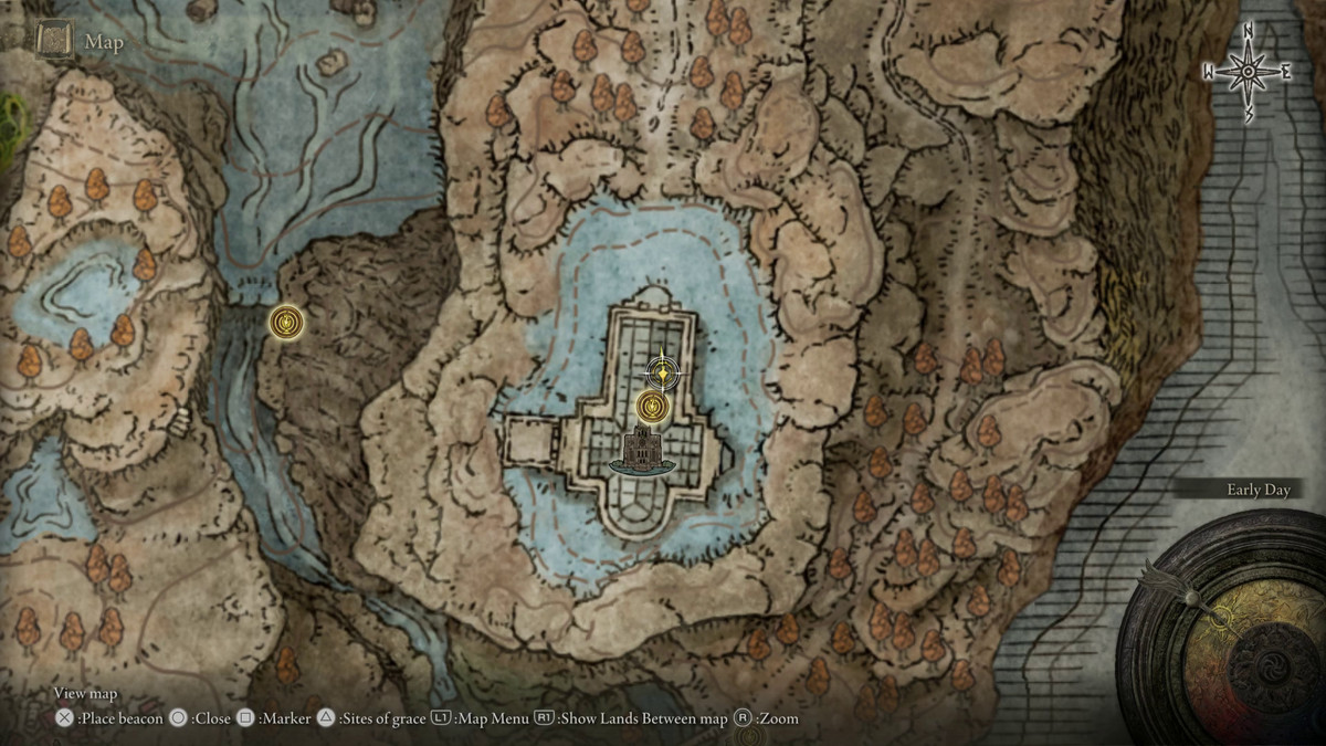 A map showing the location of a boss in Elden Ring: Shadow of the Erdtree