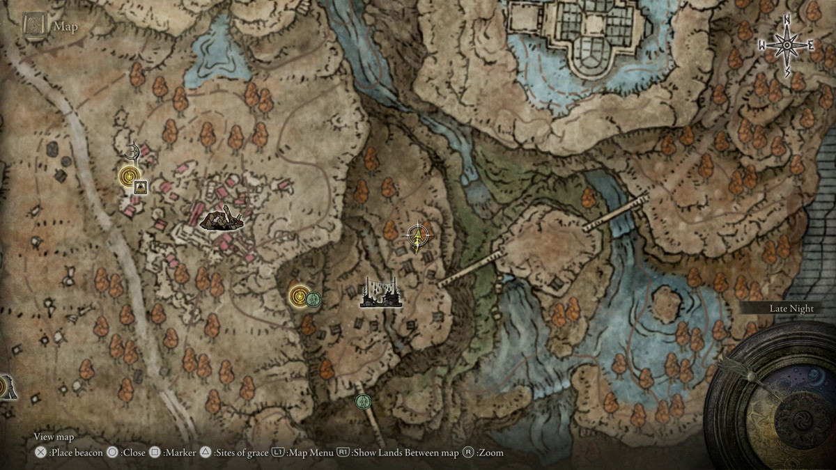 A map showing the location of a boss in Elden Ring: Shadow of the Erdtree