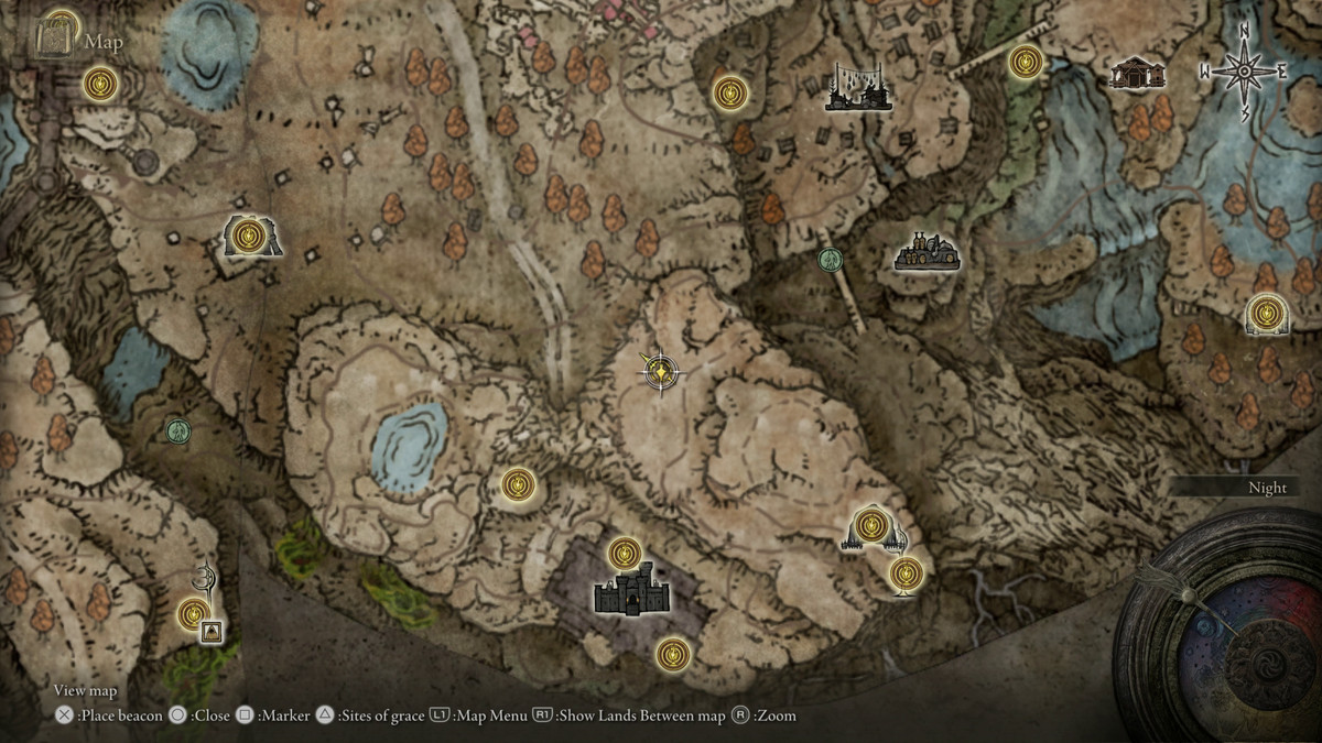 A map showing the location of a boss in Elden Ring: Shadow of the Erdtree