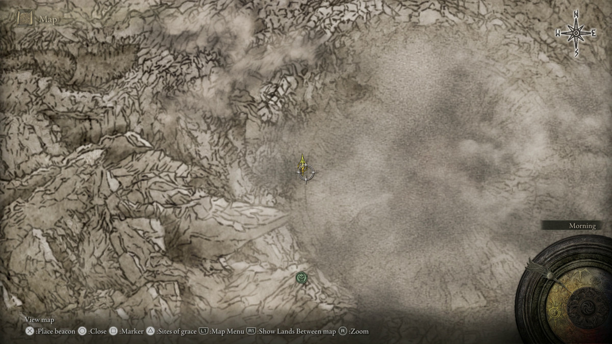 A map showing the location of a boss in Elden Ring: Shadow of the Erdtree