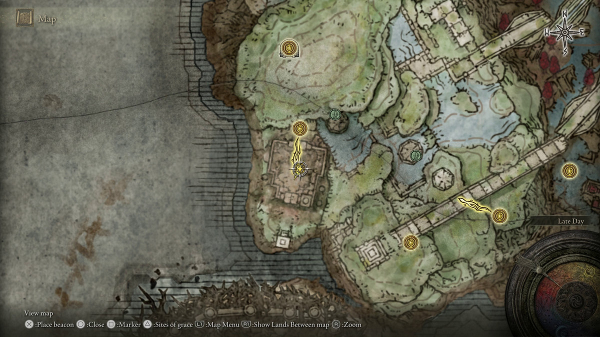 A map showing the location of a boss in Elden Ring: Shadow of the Erdtree