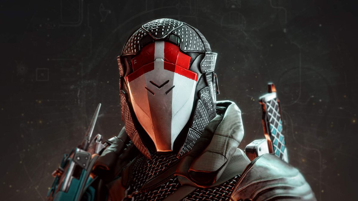 A Warlock wearing the Speaker’s Sight Exotic Warlock helmet