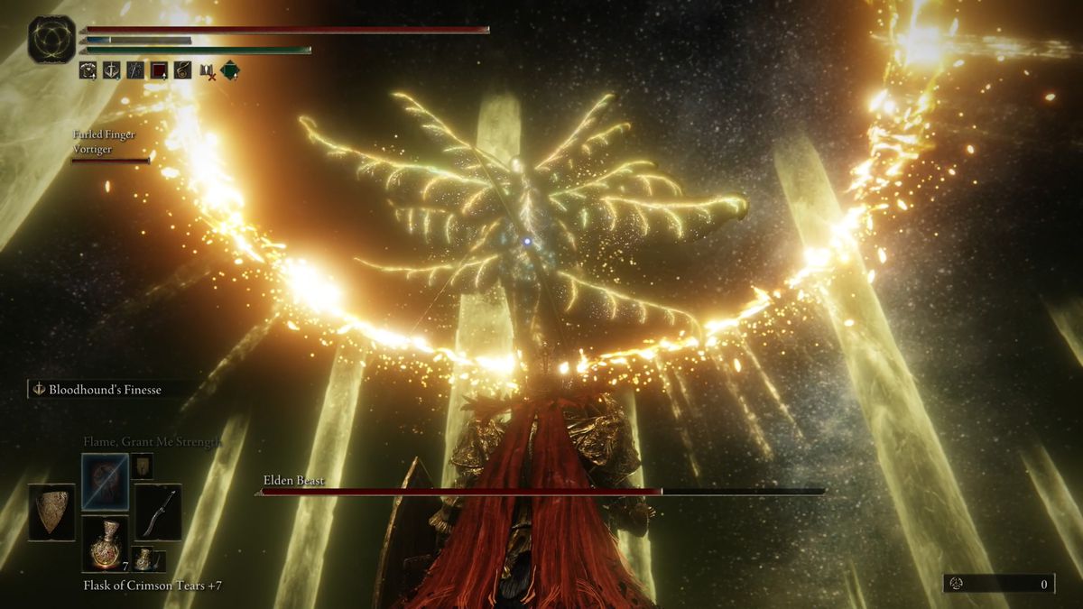 The Elden Beast creates a giant magical spell in the final Elden Ring boss fight.