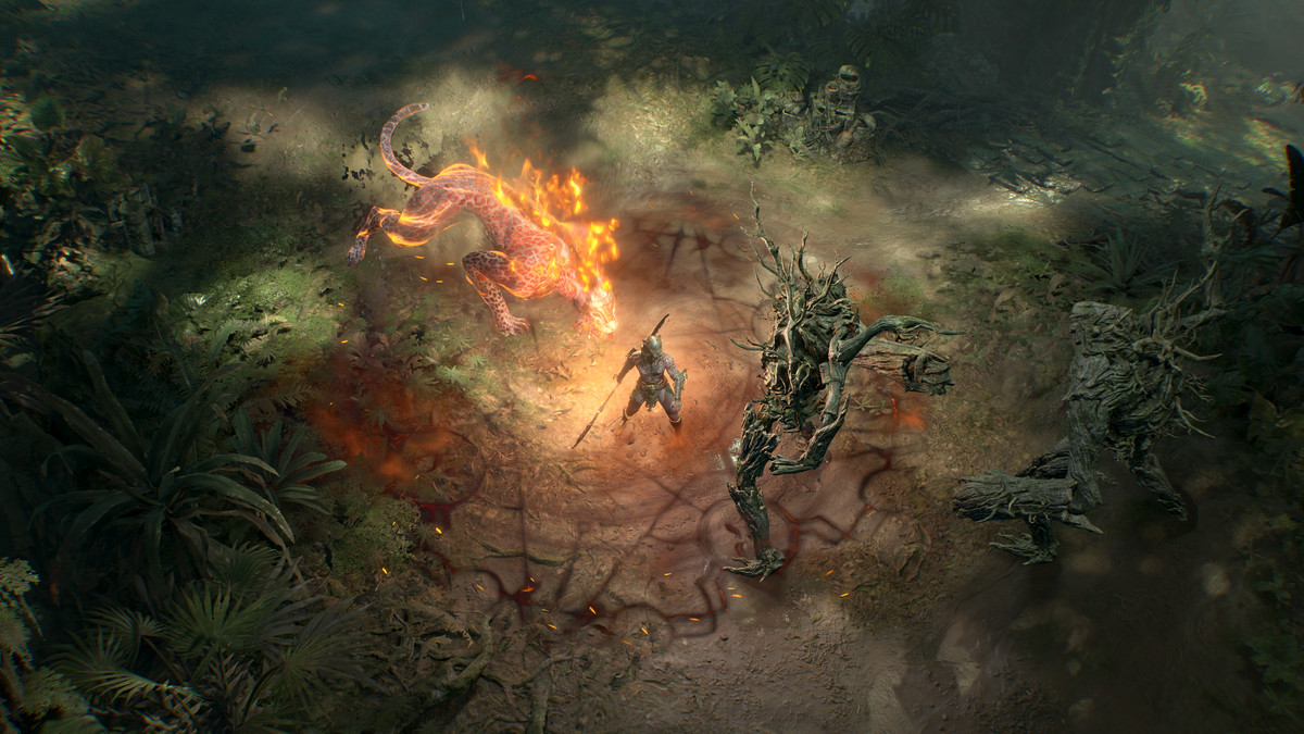 The Spiritborn summons a Jaguar in Diablo 4