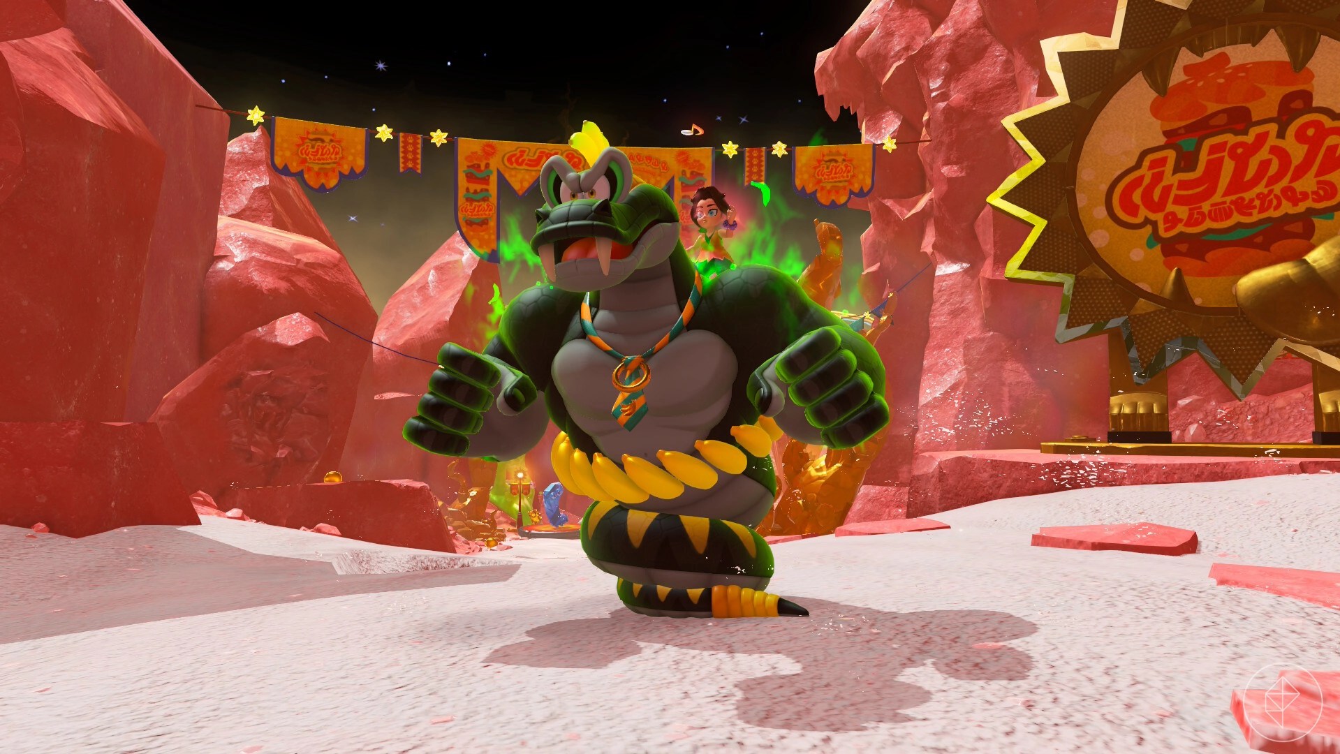 Snake Bananza DK and Pauline standing in Donkey Kong Bananza.