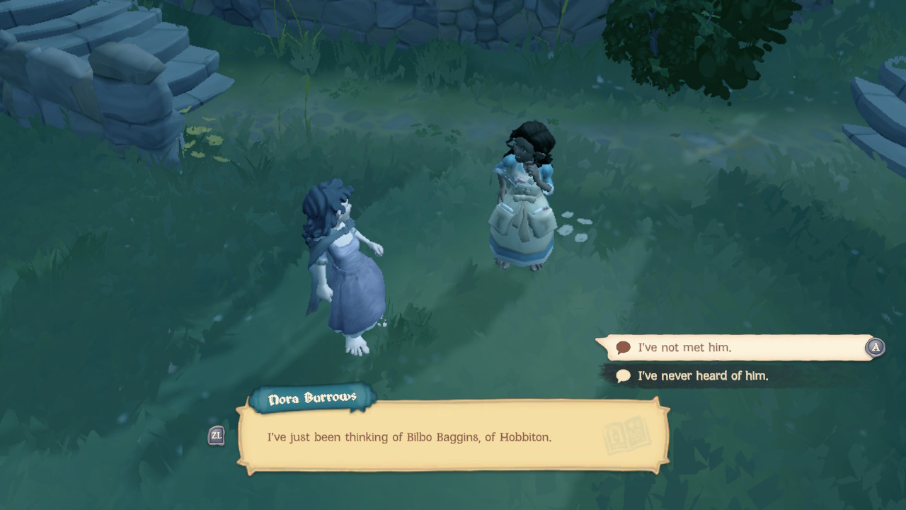 The player is presented with two extremely similar dialogue options: “I’ve not met him,” and “I’ve never heard of him.”